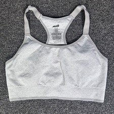 Avia Womens Seamless Racerback Sports Bra Heather Grey Adjustable Straps 3XL