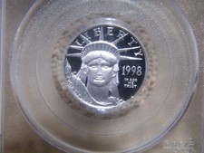 Platinum Eagle 1998-W PCGS PR69DCAM $25 certificado de autenticidad 90