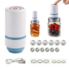 Electric Mason Jar Vacuum Sealer Kit, 2026 Portable Jar Vacuum Sealer, No Ope...