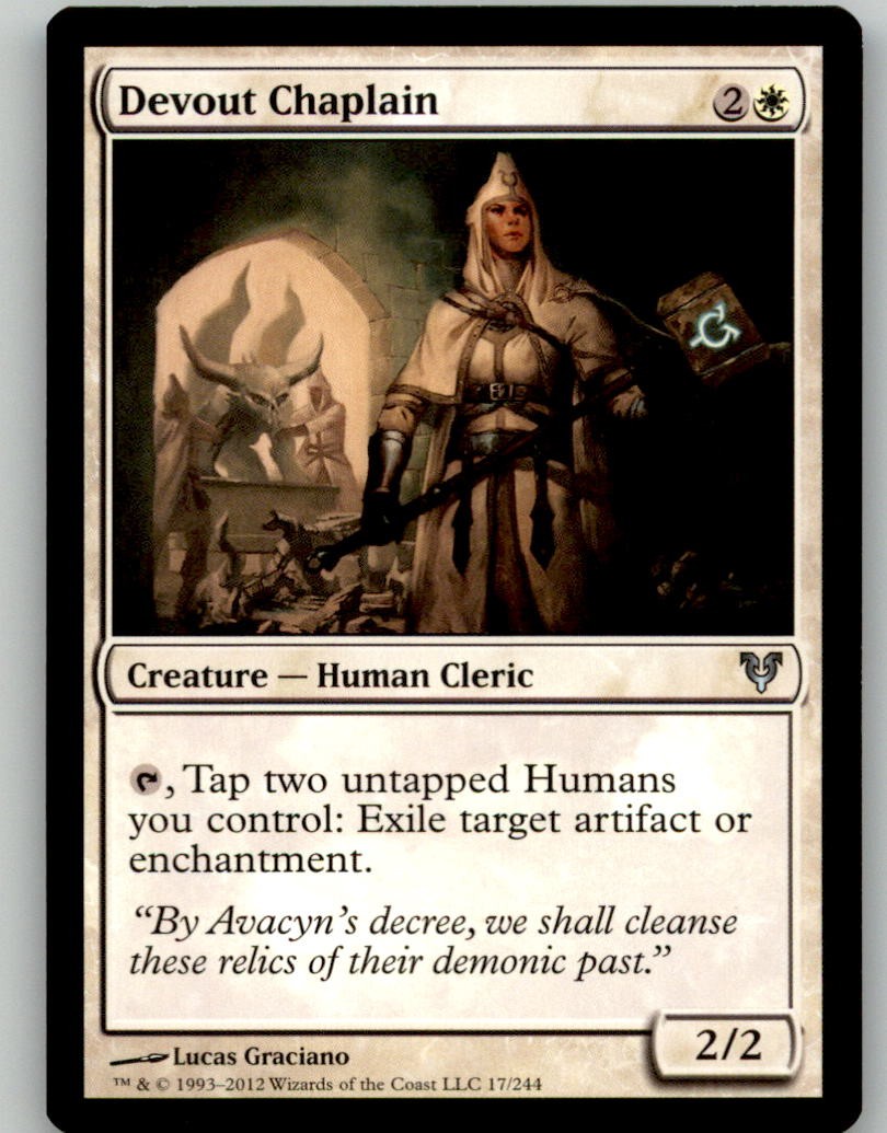 Devout Chaplain 17 Uncommon Avacyn Restored MTG Lightly Played