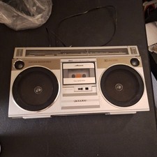 Defective Vintage SANYO M9860 Stereo Boombox FM AM Cassette AUX Japan For Parts