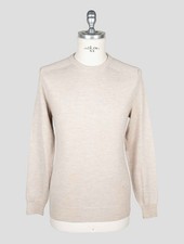 NEW ISAIA BEIGE WOOL SILK CASHMERE SWEATER CREWNECK EU 54 - US 44 - XL I249