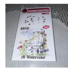 Art Impressions Unmounted Rubber Stamps 5258 WC Flower Set 4 Flowers Theme
