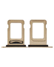 Dual Sim Card Tray For i Phone 14 Pro / 14 Pro Max Gold