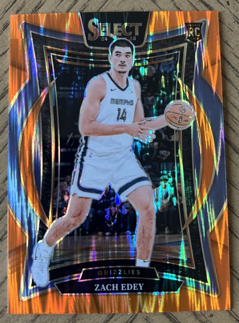 2024-25 Panini Select - Concourse Zach Edey Rookie #98 Orange Flash Prizm (RC)