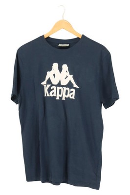 KAPPA Herren T-Shirt Blau Gr. M Logo-Print Casual Sportlich