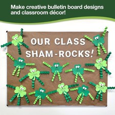 140 Piece Shamrock Cutouts Set: Pre-Cut Green Irish Clover Shapes for School ...