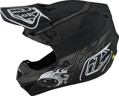 Troy Lee Designs Youth SE4 Polyacrylite Dirt Bike Helmet - Skooly Black - Large