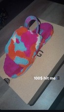 UGG Fluff Yeah Multicolor Shearling Fur Open Toe Women's Slip-On Slippers