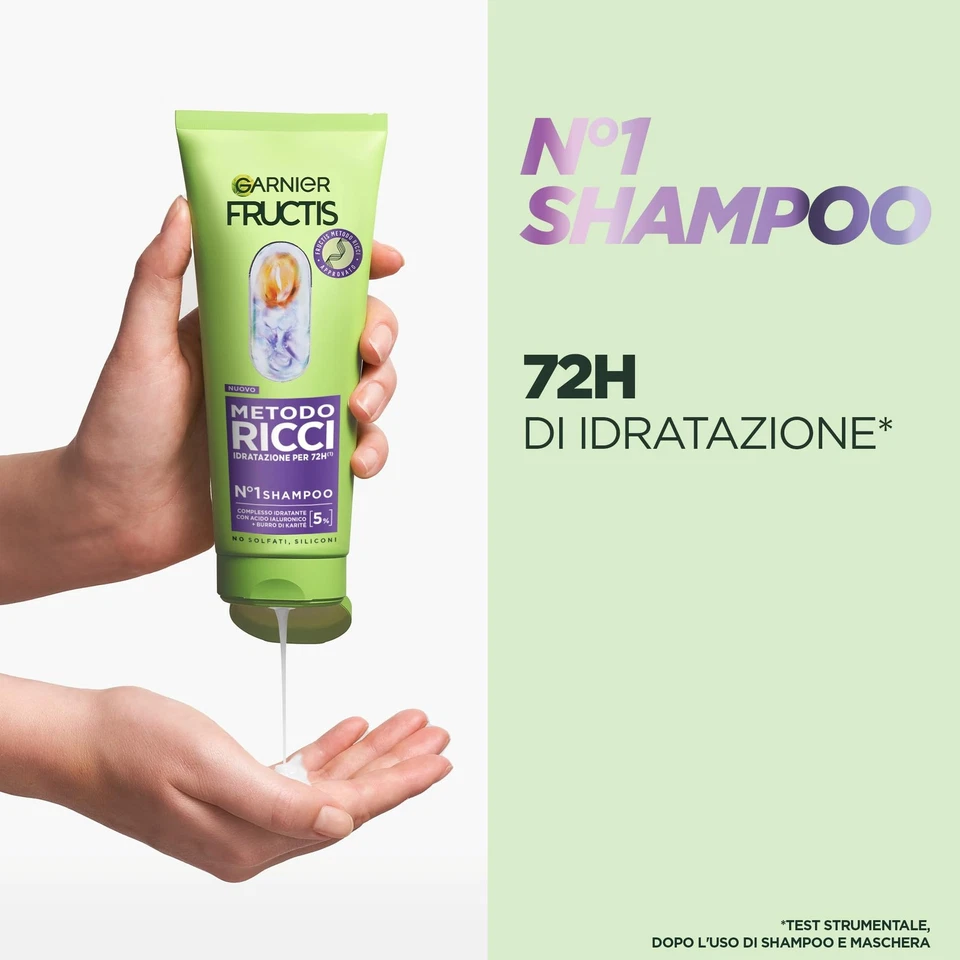 Garnier Fructis Shampoo Idratante Per Capelli Ricci Definiti Idratati e Morbidi - Immagine 4 di 4