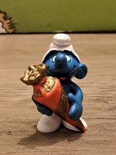 Schlumpf mit Rot/Goldener Schultüte - 2.0221••• Schleich, Peyo 1982 •••