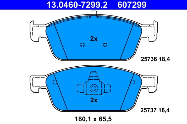 Plaquettes de frein ATE 13.0460-7299.2 pour disques de frein Ford 1775091