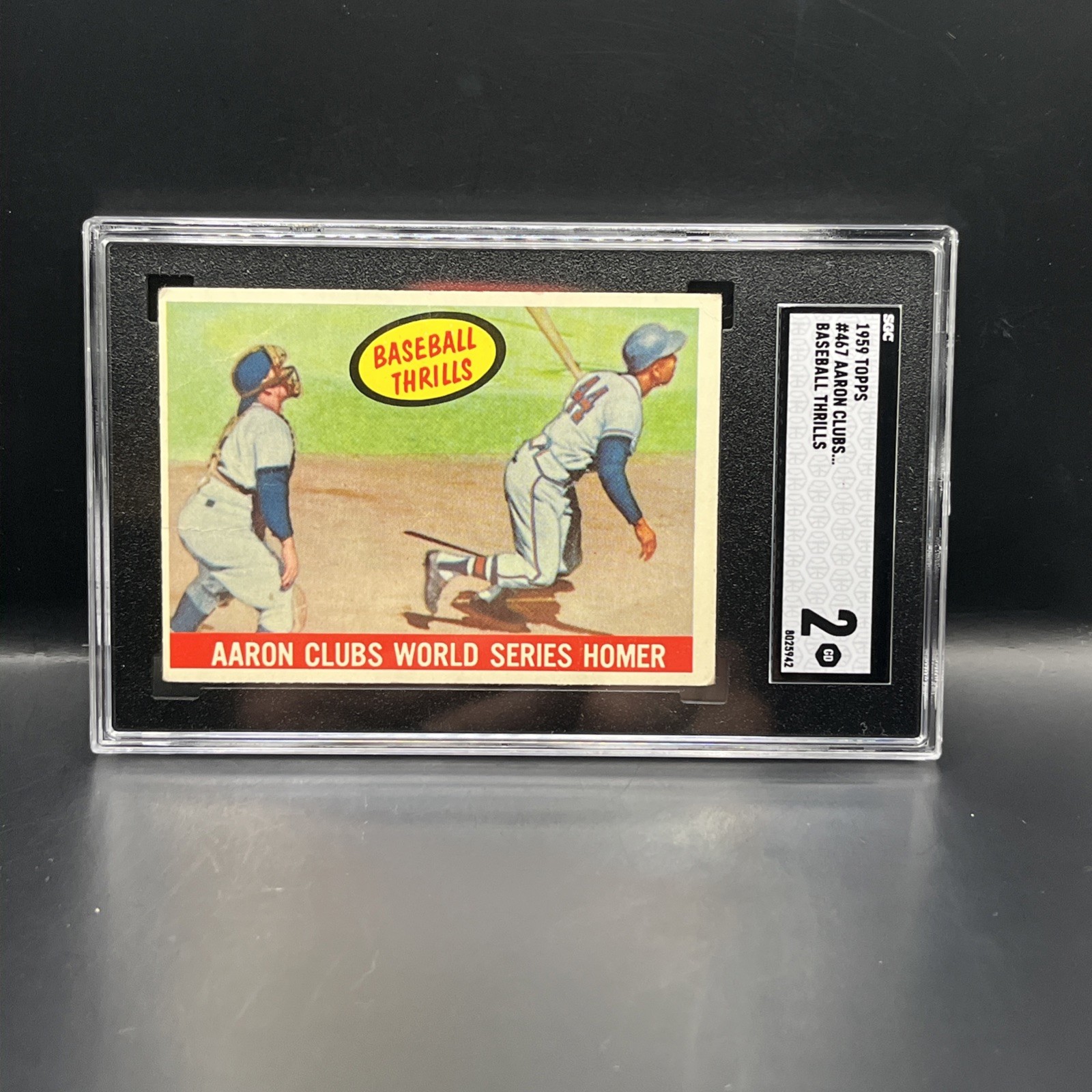 1959 Topps - Baseball Thrills Hank Aaron #467 SGC 2