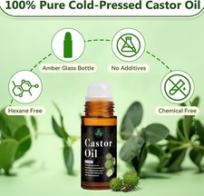 Organic Castor Oil Roll on 100 Pure Cold Pressed 1 Fl Oz Pack of 1