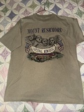 Vtg Khaki Mount Rushmore T Shirt Mens Size XL USA Made Single Stitch All Cotton