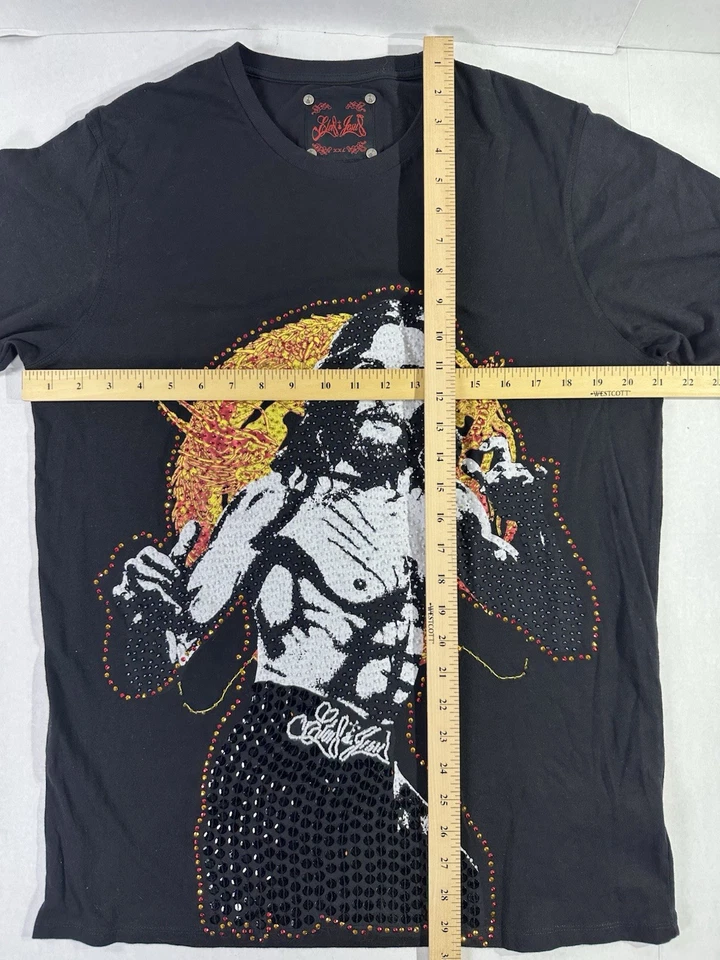 Camiseta Elvis Jesus Para Hombres XXXL Gráfica Bruce Lee Artes Marciales Estrás Negra Foto 4 de 4