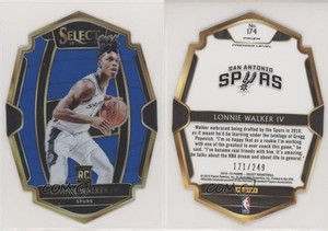 2018 Panini Select Premier Level Blue Prizm /249 Lonnie Walker IV #174 Rookie RC