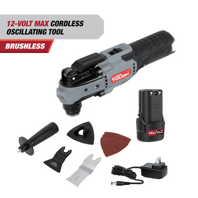 Hyper Tough 80015 12V Max Lithium-Ion Brushless Oscillating Multi-Tool  