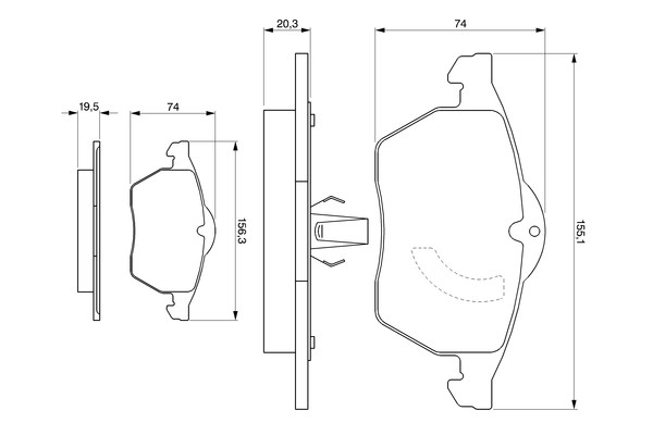 0 986 424 360 Bosch brake pad set, disc brake for Holden, Opel, Saab