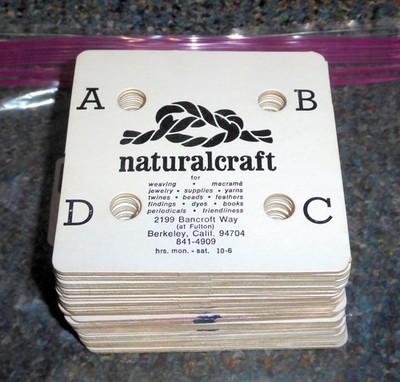 50-Pcs Naturalcraft 4-Hole 3/8'' Diameter 3.5'' x 3.5'' Square Weaving Loom Cards