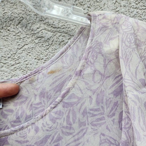 Vintage NANCY JOHNSON Kleid Größe 10 lila Maxi 100 % Seide fallende Taille MÄNGEL - Bild 6 von 16