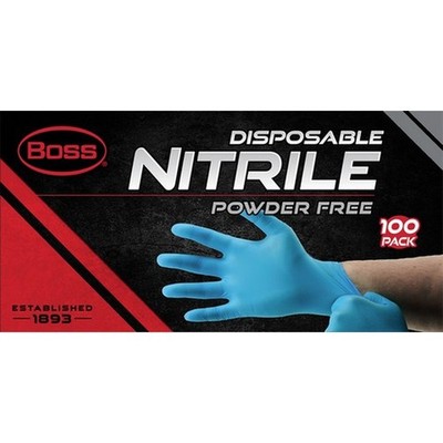 Boss B21041-XL Mil Extra Large Blue Nitrile Disposable Gloves