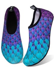 WateLves Unisex Quick Dry Beach Water Aqua Socks Shoes - Fishscale - Sz 38/39