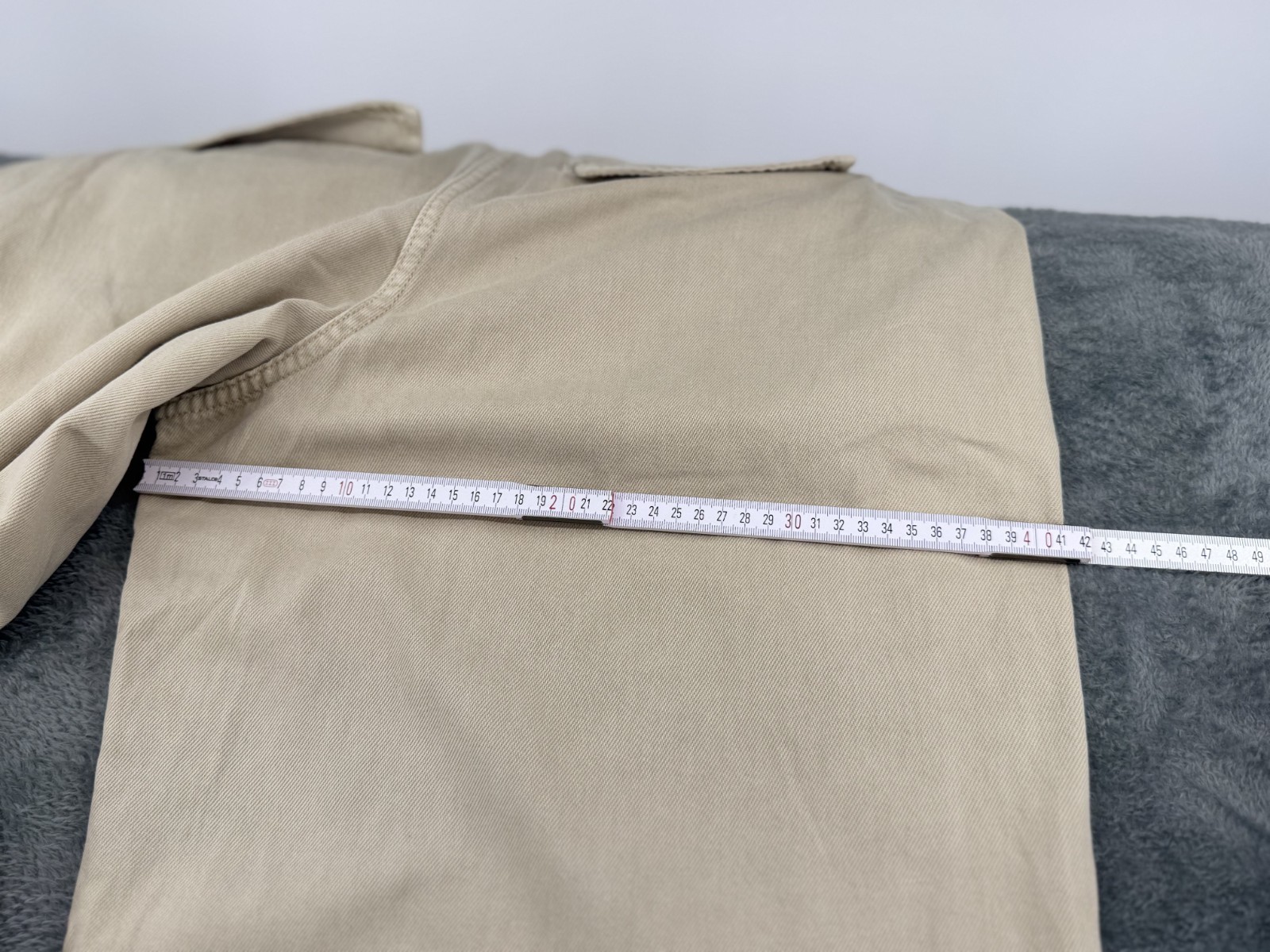 M&S Wide Leg Cropped Trousers UK 18 Short Stone Cream High Rise Cotton Blend image 6