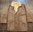 Vintage Vagrant Italia Leather Shearling Coat Jacket Very Nice! Fits L — photo 1