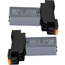 2Pcs Adjustable Digital Time Relay Cycle Time Delay Relay AC 220V with Base NEW