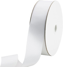 One Roll 50 Yards White Soild Grosgrain Ribbon 1 1/2 Inch Boutique Gift Wrapping
