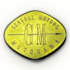 VTG GM 1955 Brass Spinner Advertising Brass Token: 1955 Motorama General Motors
