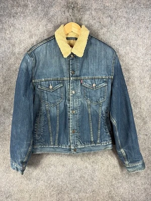 Levi's Jacket Mens Size S Blue Denim Sherpa Lined Vintage Classic Trucker