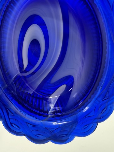 Mosser Cobalt Blue White Slag Glass Hen on Nest Vintage Pottery Glass - Picture 16 of 19