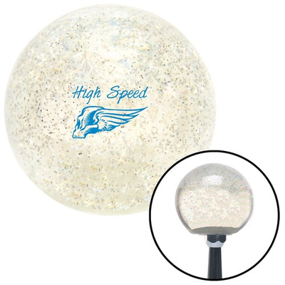 #ad Blue High Speed Clear Metal Flake Shift Knob w M16x1.5 Insert Shifter Auto $89.95