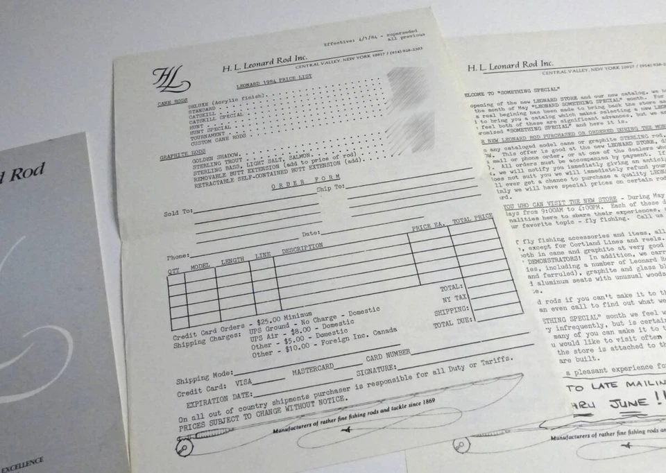 H.L. Catálogo de cañas de mosca Leonard 1984 equipo de pesca con mosca de bambú usado Foto 4 de 4