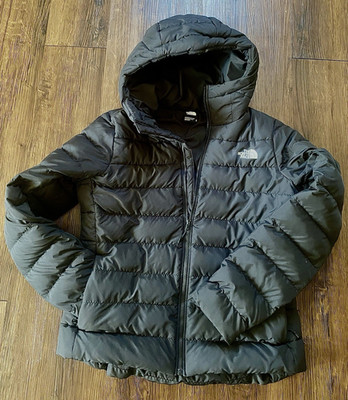 The North Face Womens Aconcagua Black Hooded Down Puffer Full Zip Size M