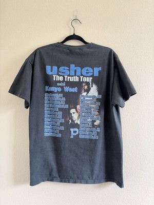 2004 Usher + Kanye West The Truth Tour Vintage Tour Merch Hanes Black T-shirt L 