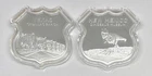 2x .999 Silver 1oz Rounds/Bars Route 66 Shield w/Capsule - Texas + New Mexico
