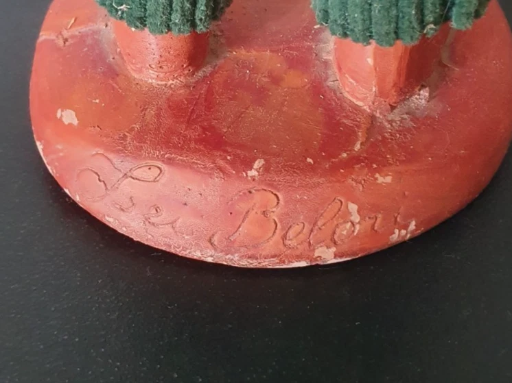 FIGURINE SANTON D'ART - MONTAND - TERRE CUITE - LEI BELORI - 30CM - Photo 3/3