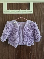 Handmade Crochet 3-6 Months Months Baby Loopy Jacket Lilac
