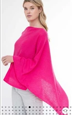 NWT Alashan Fuchsia 100% Cashmere Topper Poncho