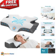 Cooling Neck Pillow with Removable Case -  Memory Foam for Side Sleepers