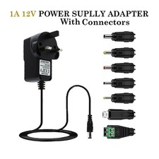 12V 1A 1000mA AC/DC 100-240V AC 50/60Hz UK Power Supply Adapter Charger Mains UK