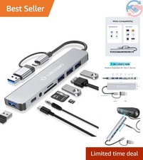 8 in 1 USB C Hub with USB 3.0 Splitter, 4 USB Ports SD/TF Card Reader