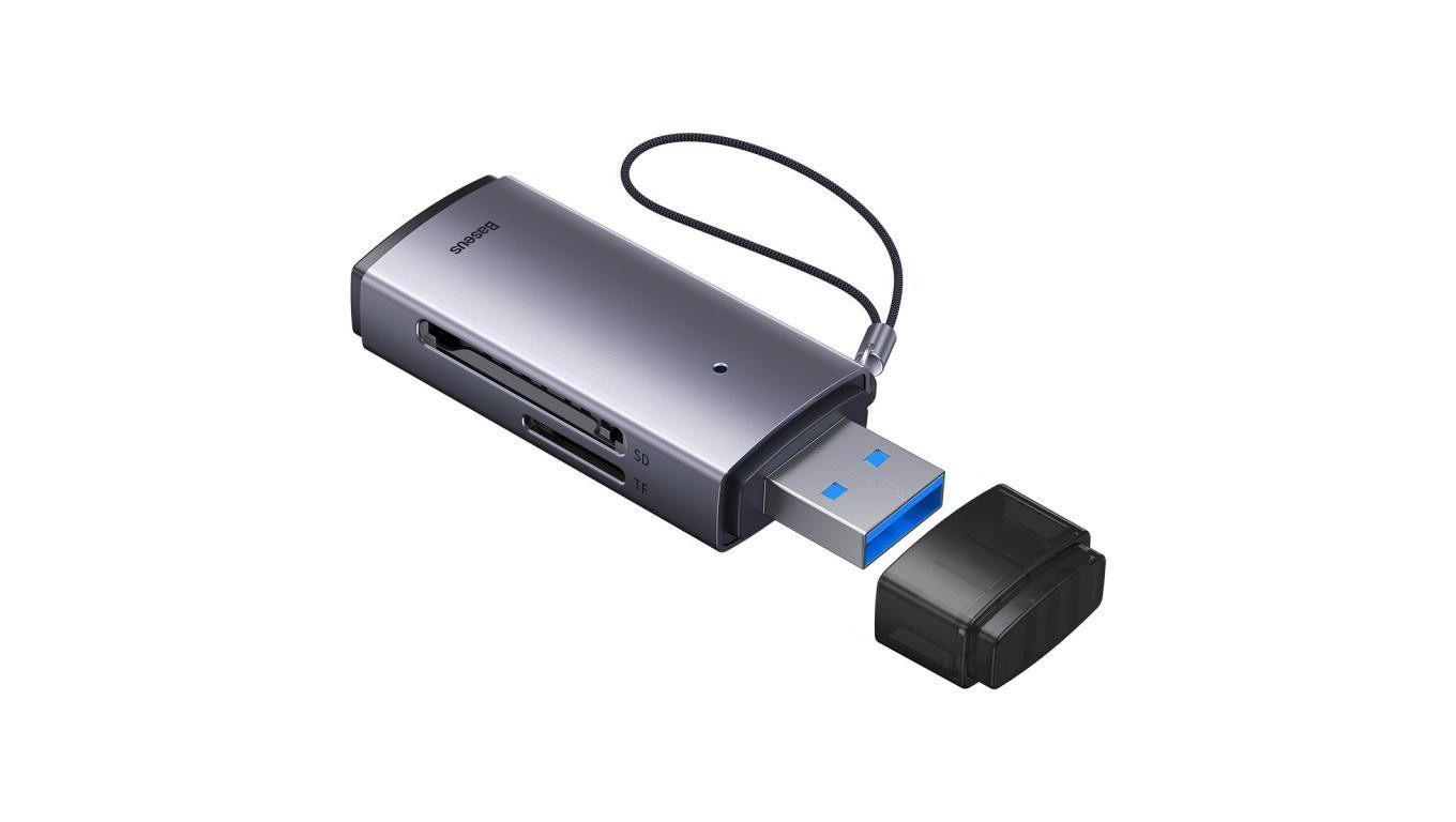 6932172608194 Адаптер для карт памяти SDTF USB szary серии Baseus Lite WKQX06001 4690₽