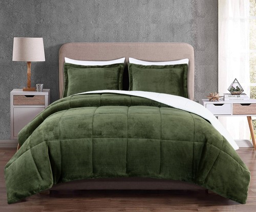 Chezmoi Collection 3-Piece Ultra-Soft Plush Micromink Sherpa Comforter Set - Picture 24 of 26