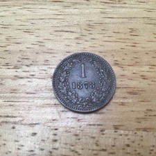 AUSTRIA Franz Joseph I 1878 1 KREUZER, Double-Headed Eagle COPPER UNC km# 2186