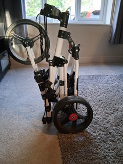 iCart Uno White 3 Wheel Golf Trolley Bag Push