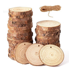 30pcs 2"-2.4" Natural Wood Slices Craft Centerpiece